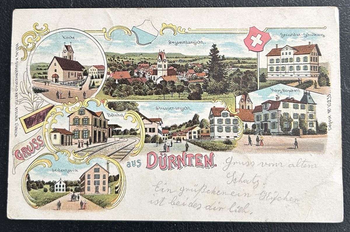Cartoline postali: Gruss aus Dürnten Litho  – Usato da Horw venduto da Tellbub