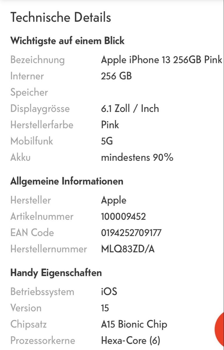 Apple Portables: Iphone 13 rosa – D'occasion à Augst BL par Marco869 6