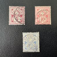 Ziffermuster 1882, WEISSES PAPIER, Auswahl, gestempelt