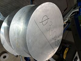 3 Stk. Aluminium Anticorodal Rundmat. überdreht Ø 330x91mm