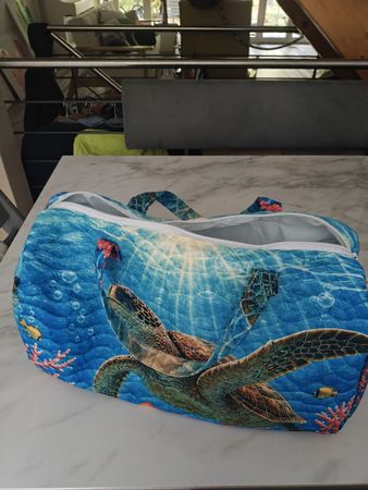 Reisetasche/Freizeittasche mit Schildkröten Motiv blau