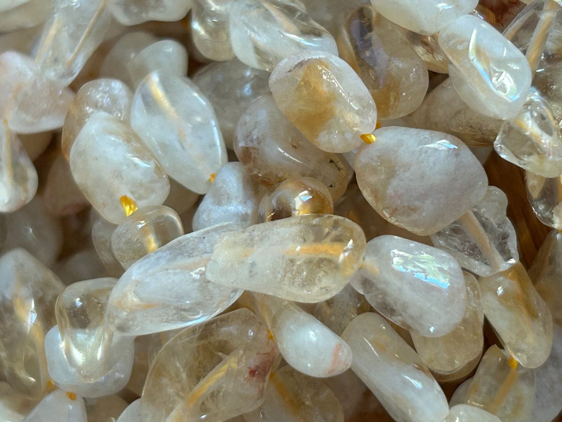 Pietre preziose: Strang echte citrine light color Nuggets 6-8 mm – Nuovo e nell'imballaggio originale da Niederrohrdorf venduto da Ytobi 2