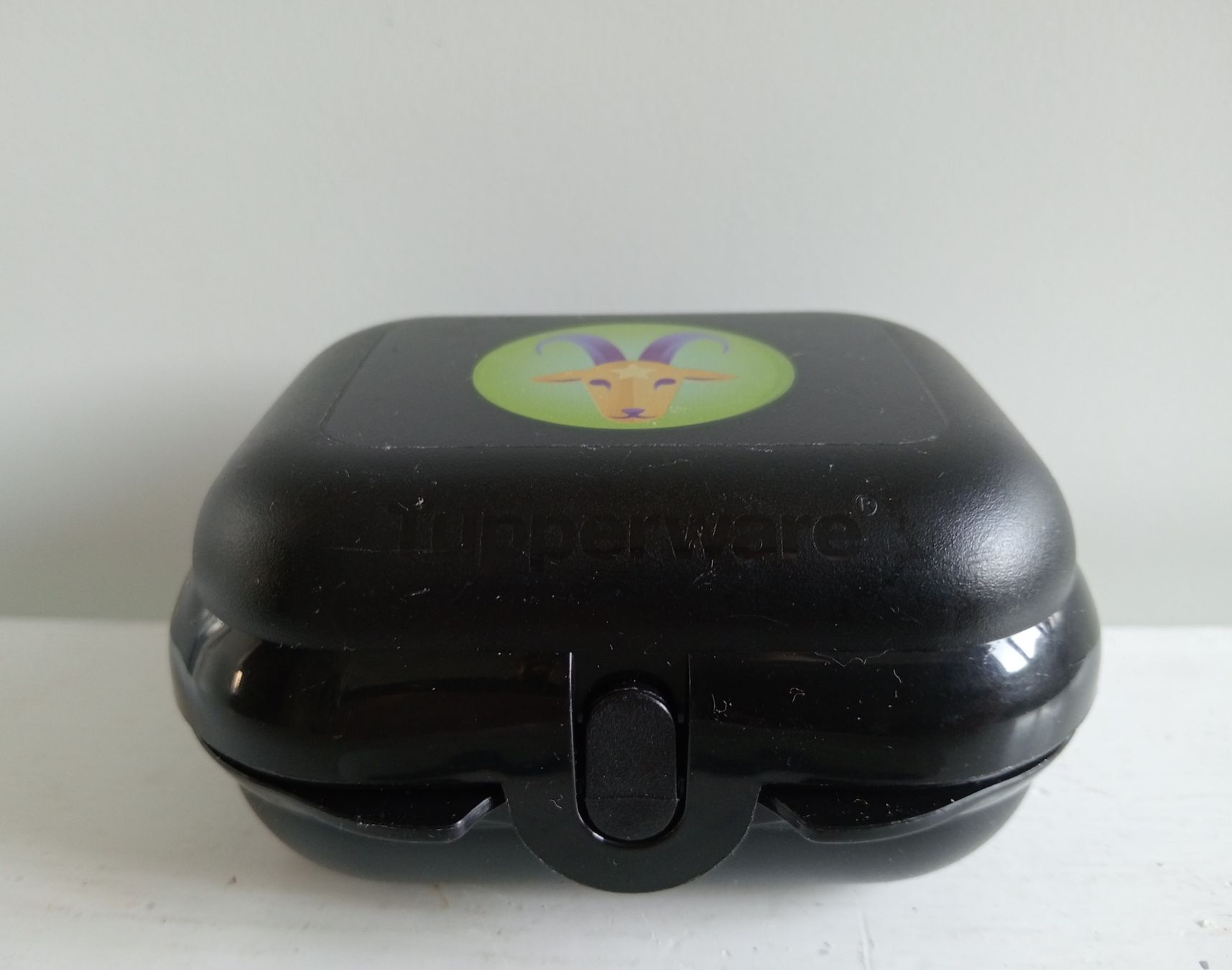 Tupperware Behälter & Ähnliches: Tupperwaredose, schwarz mit Steinbock-Motiv – Gebraucht aus Allschwil von Evgeniia78 1