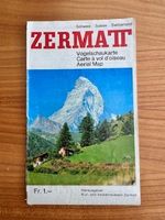 Zermatt Vogelschaukarte  - seltene Vintage Wanderkarte