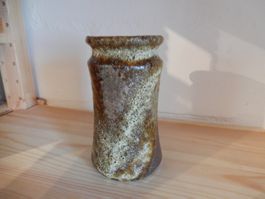 Keramik Vase braun/weiss handgemacht guter Zustand