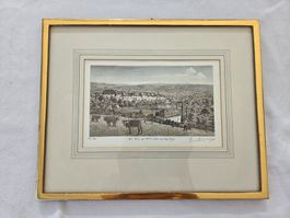 Vintage Lithographie "Bei Wil um 1910" von Paul Wyss