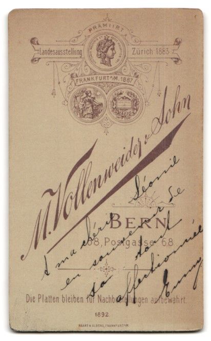Fotografie & Manifesti: Fotografie M. Vollenweider, Sohn, Bern,  – Usato da Berlin venduto da bartko-reher 1