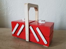 Kleiner Kinder Nähkasten Nähkästchen Puppen 50er