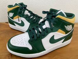 Nike Air Jordan 1 Mid, Grün/Weiss, Grösse 43