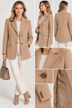 Blazer femme classique , beige en laine état neuf