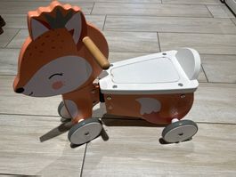 Süsser Holz-Rutscher Fuchs mit Staufach, Vertbaudet