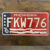 🇺🇸 1976 Vintage U.S. Autoschild - Michigan FKW776