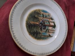 Zierteller mit Motiv Wald und Tier gebraucht