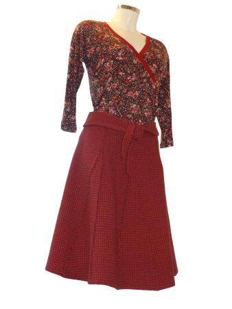 Neue und handgenähte Wolljupe Herbst Look, Grösse 38 oder 40