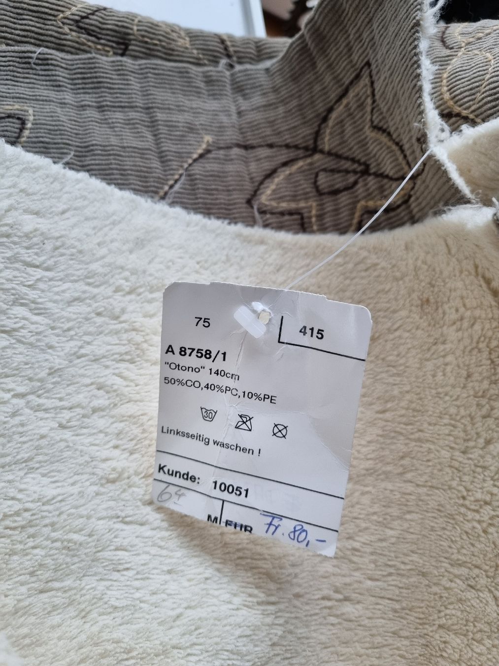Stoffe: Cord-Jackenstoff mit Teddy – Neu (gemäss Beschreibung) aus Herisau von Kereanna 2
