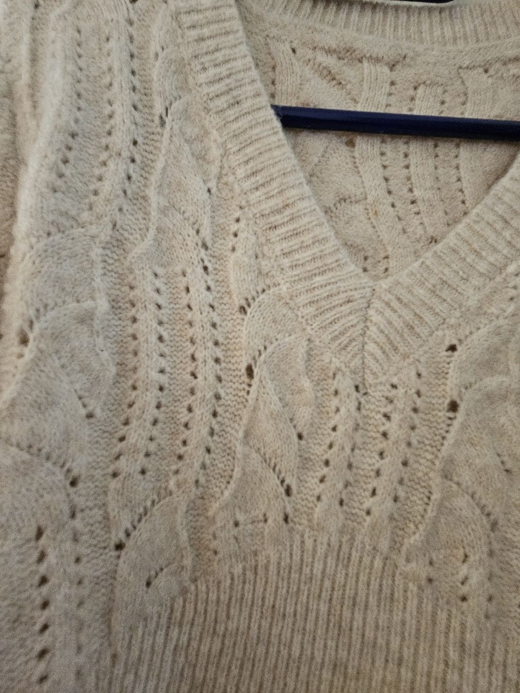 Vestiti: Strickkleid,  Grösse L, Beige, V Ausschnitt – Usato da Horw venduto da Zedy01 5