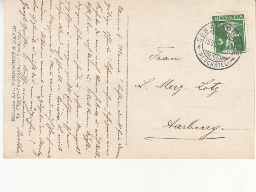 Cartoline postali: Neuchâtel 1915 – Usato da Bürglen TG venduto da StampGraf 1