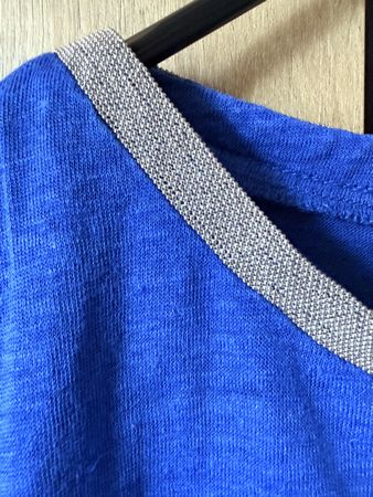 Sud express Top / T-Shirt 100% LIN Bleu Roi Taille S