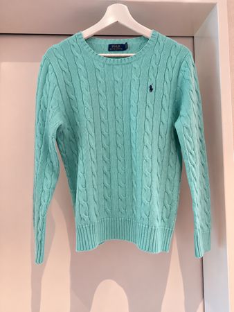 Polo Ralph Lauren Zopfmuster Pullover türkis Grösse L
