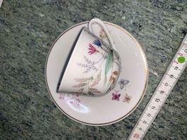 Langenthal Tasse mit Untertasse Blumen Motiv gebraucht