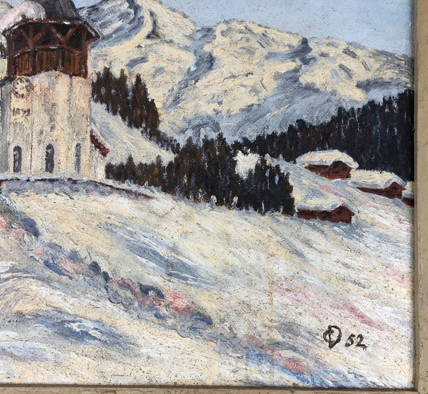 Dipinti: Winterlandschaft Gemälde Monogrammiert – Usato da Müllheim Dorf venduto da Othmar73 3