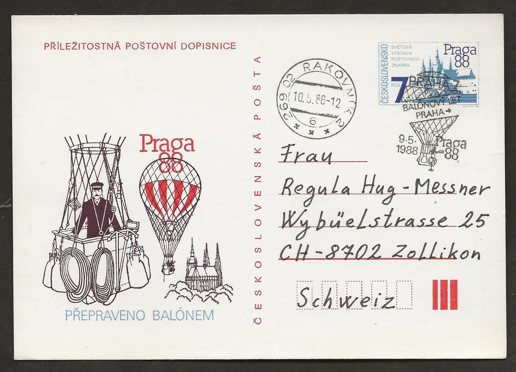 Tous les timbres: 5 Belege Ballon 1968 Tschechoslowakei Luftpost – D'occasion à Au ZH par xelagreb01 6