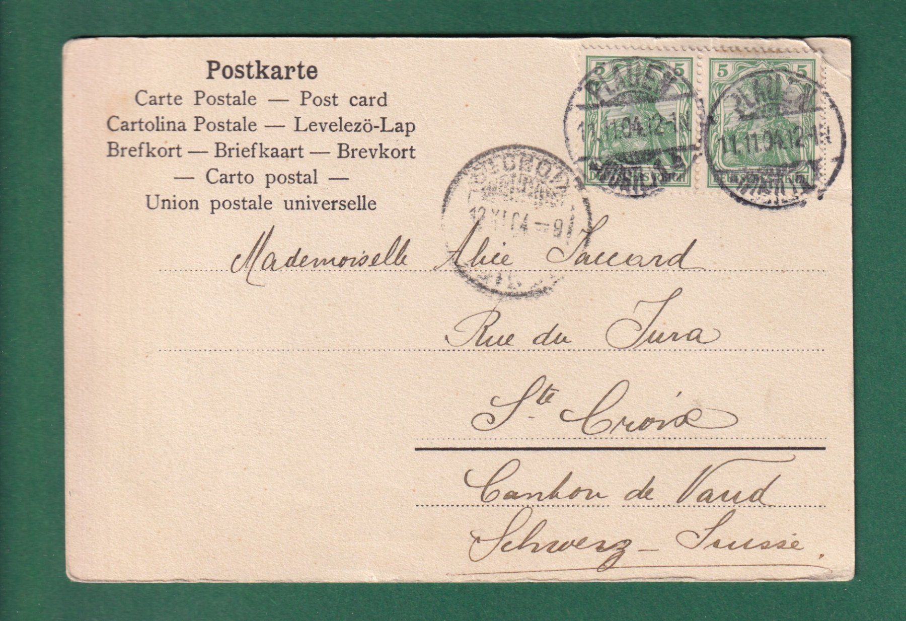 Cartoline postali: PLAUEN - Stadttheater - 1904 – Usato da Pully venduto da nicecards-shop 1