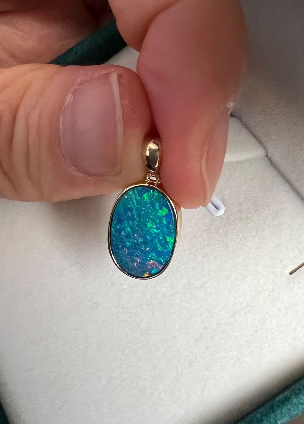 Anhänger: Anhänger in 14k Gold mit Opal-Doublet – Neu (gemäss Beschreibung) aus Bern von Steinfieber 5