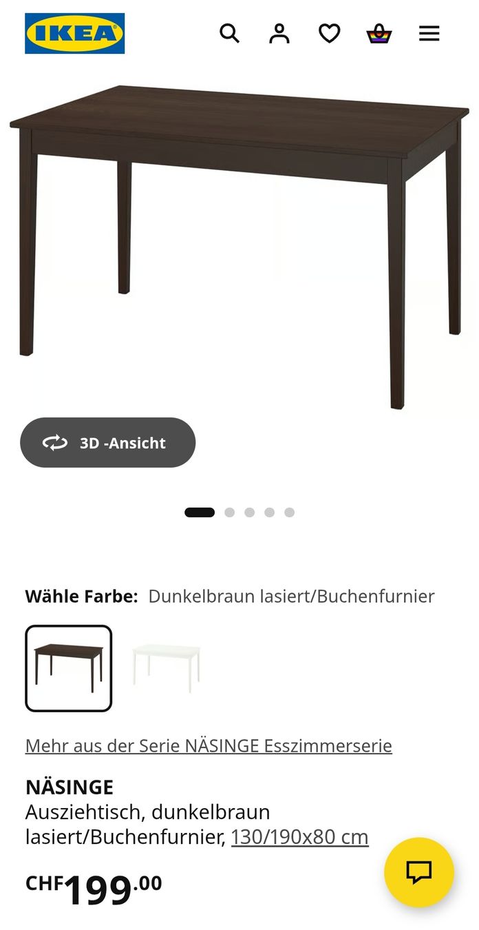 Ikea Tables: Table Tisch 80 x 130/190 – D'occasion à Zürich par web_f59x 4