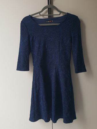 🐸 KLEID MIT BLUMENMUSTER XS marine blau