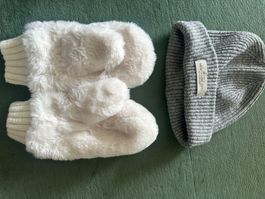 Winter Set: Faux Fur Mittens & Gray Beanie, New York City