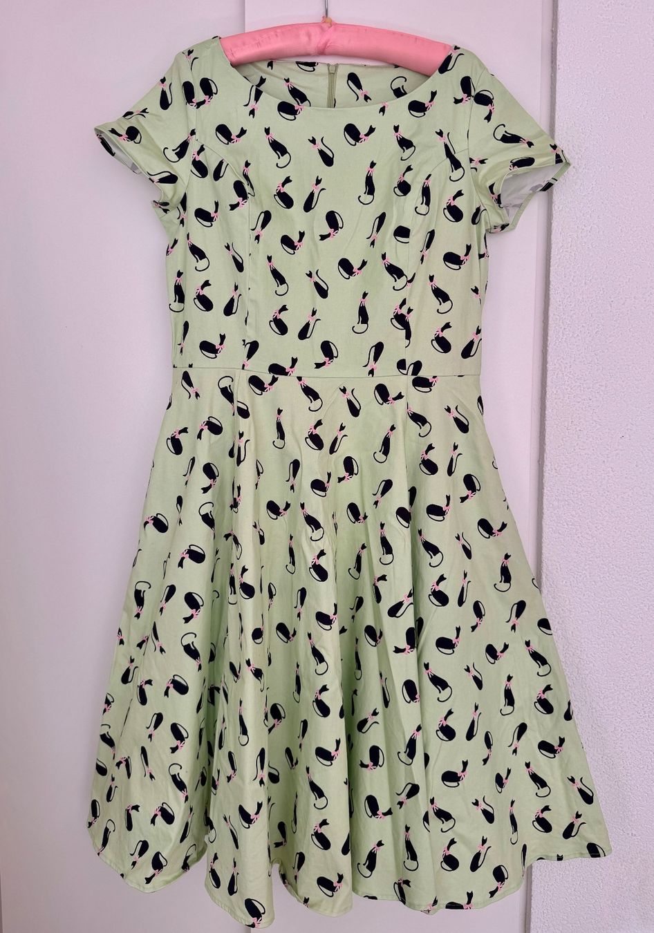 Kleider: Vintage-Kleid, Grösse XL, Mint mit Katzen – Gebraucht aus Bern von Arecibo07 1