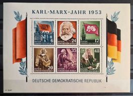 DDR 1953 Block 7 Karl Marx Jahr 6V MNH** POSTFRISCH Top
