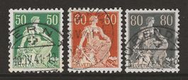 1940 : Helvetia Nr. 113y, 140y + 141y : KP 850.--