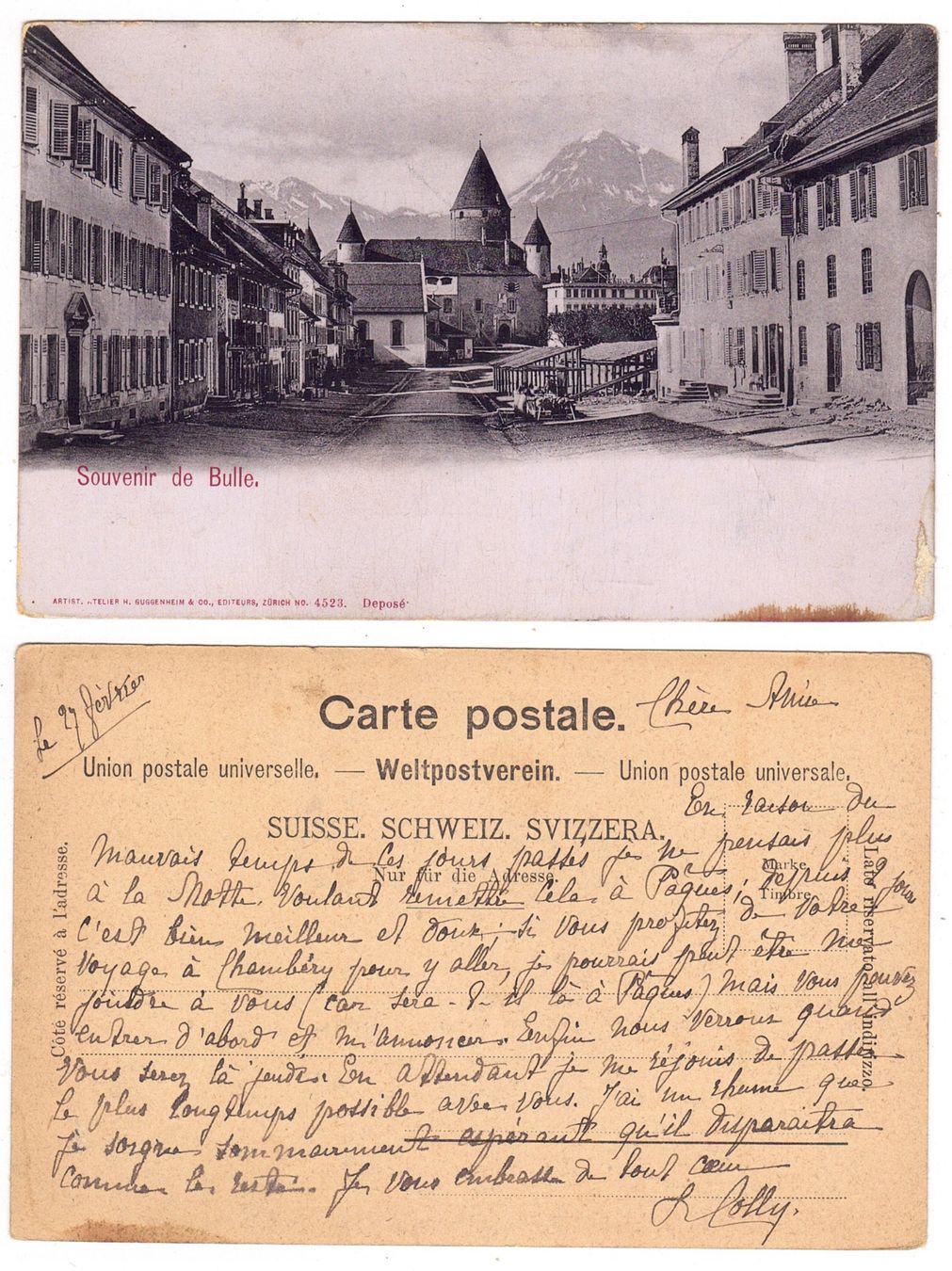 Cartoline postali: Souvenir de Bulle – Usato da La Tour-de-Peilz venduto da amjust