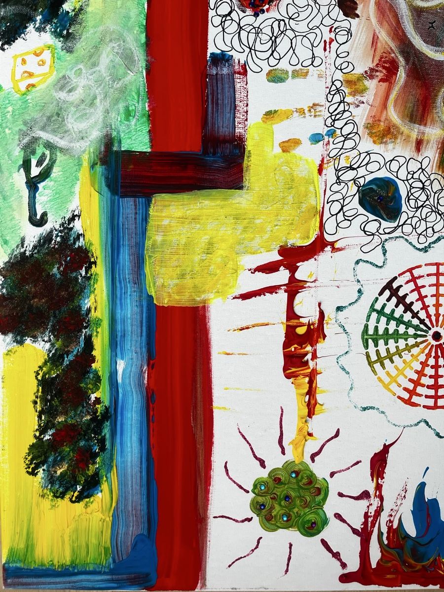 Foto & Immagini: Acrylbild abstrakt Pop Art bunt 65x85  – Nuovo (secondo la descrizione) da Zürich venduto da JasminNebl 6