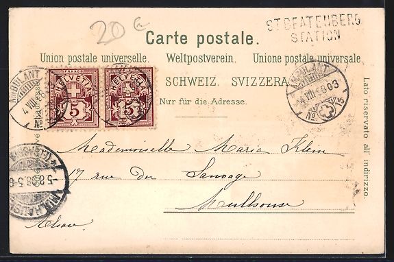 Cartes postales: Litho Spiez, Blick zur Kirche, Uferparti – D'occasion à Berlin par bartko-reher 1