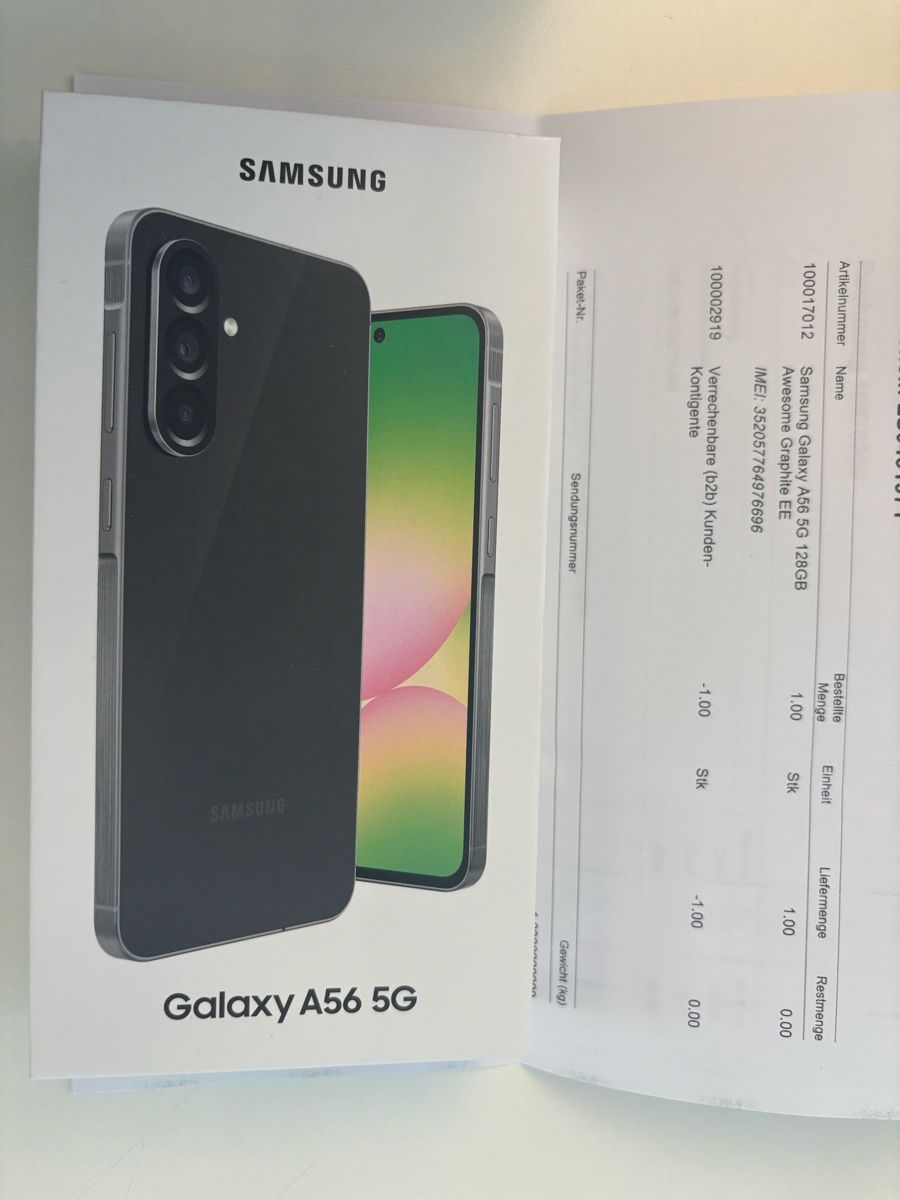 Samsung Telefoni cellulari / Smartphones: Samsung Galaxy A56 5G 128GB Awesome Graphite – Nuovo e nell'imballaggio originale da Stallikon venduto da Jhartl 2