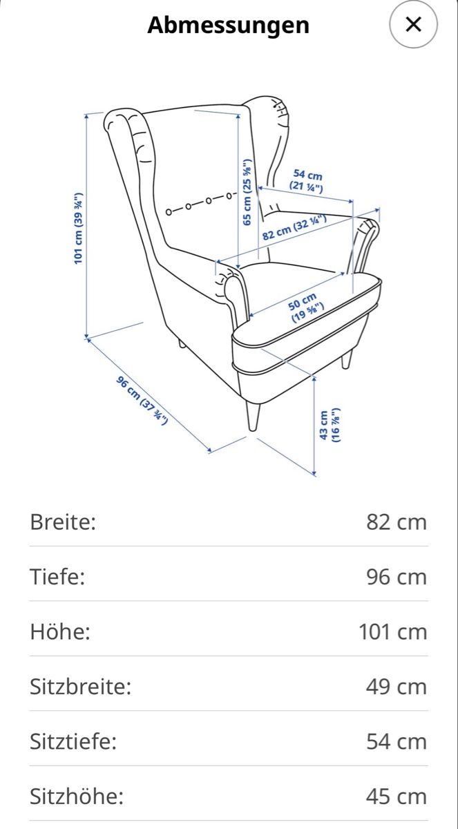 Ikea Sessel: Ohrensessel / Fauteuil Dunkelblau – Gebraucht aus Pfäffikon ZH von Wibor 3