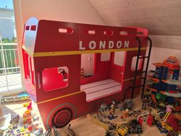 Kinderbett London Bus Design rot gebraucht