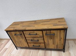 Sideboard aus Holz und Metall, braun, guter Zustand