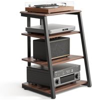HiFi Rack Holz Stahl Plattenspieler Regal Audio Möbel
