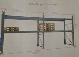 Regalsystem Stahl 4800x4000mm belastbar 1300kg