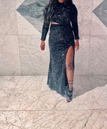 Glitzerndes Abendkleid, schwarz, Gr. S, festlich & neu!