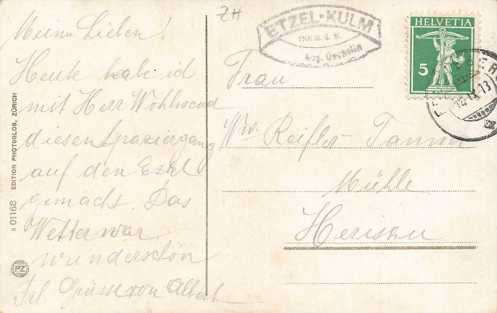Cartoline postali: Etzel Kulm (SZ) – Usato da Biasca venduto da Blenio71 1