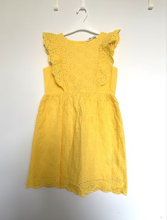 Robe fille jaune H&M (128)