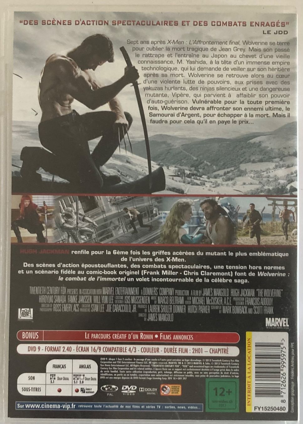 Tutti i DVDs: VOLVERINE LE COMBAT DE L'IMMORTEL – Usato da Poliez-Pittet venduto da Newtown-Records 1