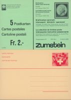 4x PTT-Postkarten vorfrankiert 40 Rp. ungelaufen Original