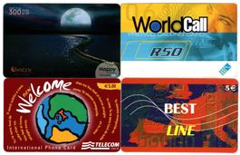 4 internationale Motiv Prepaid Telefonkarten