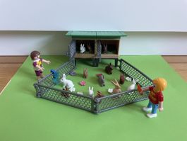 Playmobil Hasenstall mit Hasen und Zubehör, Top Zustand!